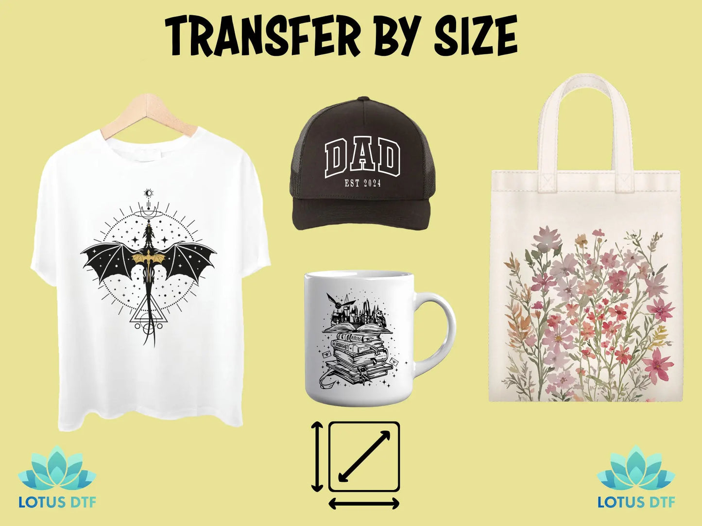 DTF Transfers By Size Lotus DTF