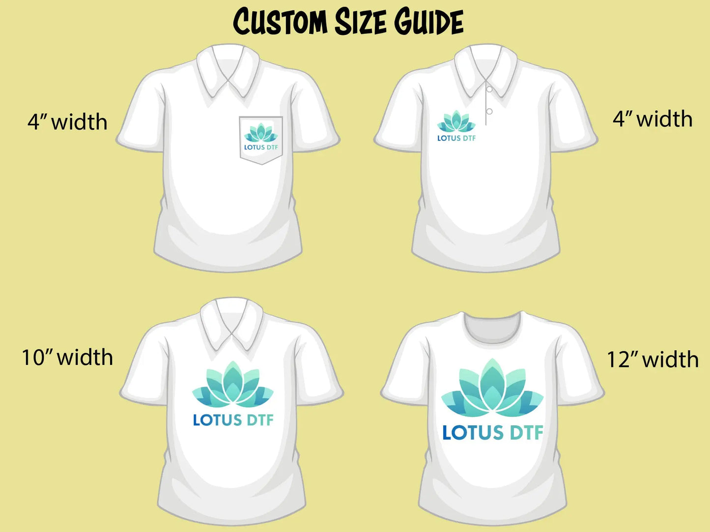 DTF Transfers By Size Lotus DTF