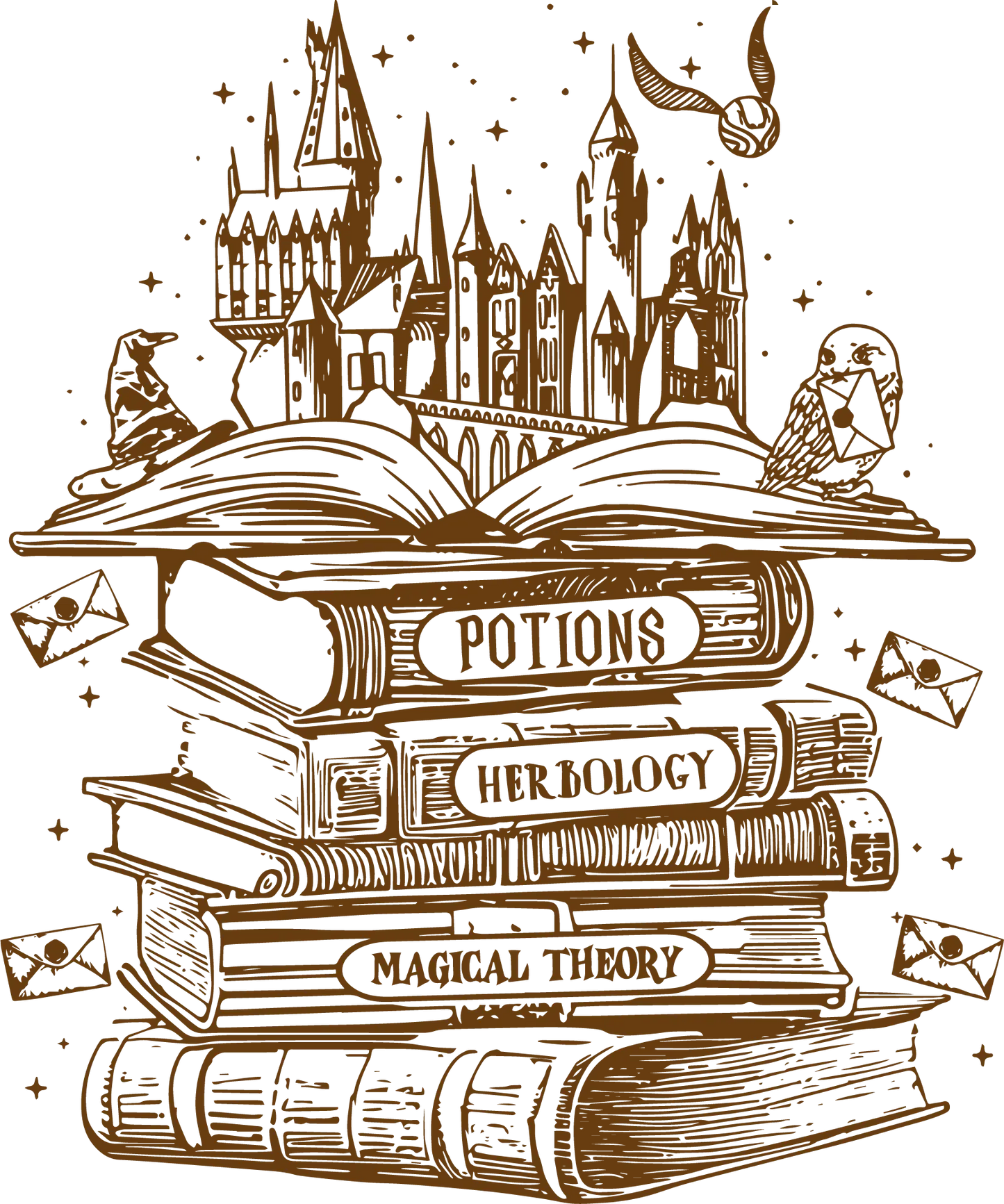 Magical Wizard Castle Books Lotus DTF