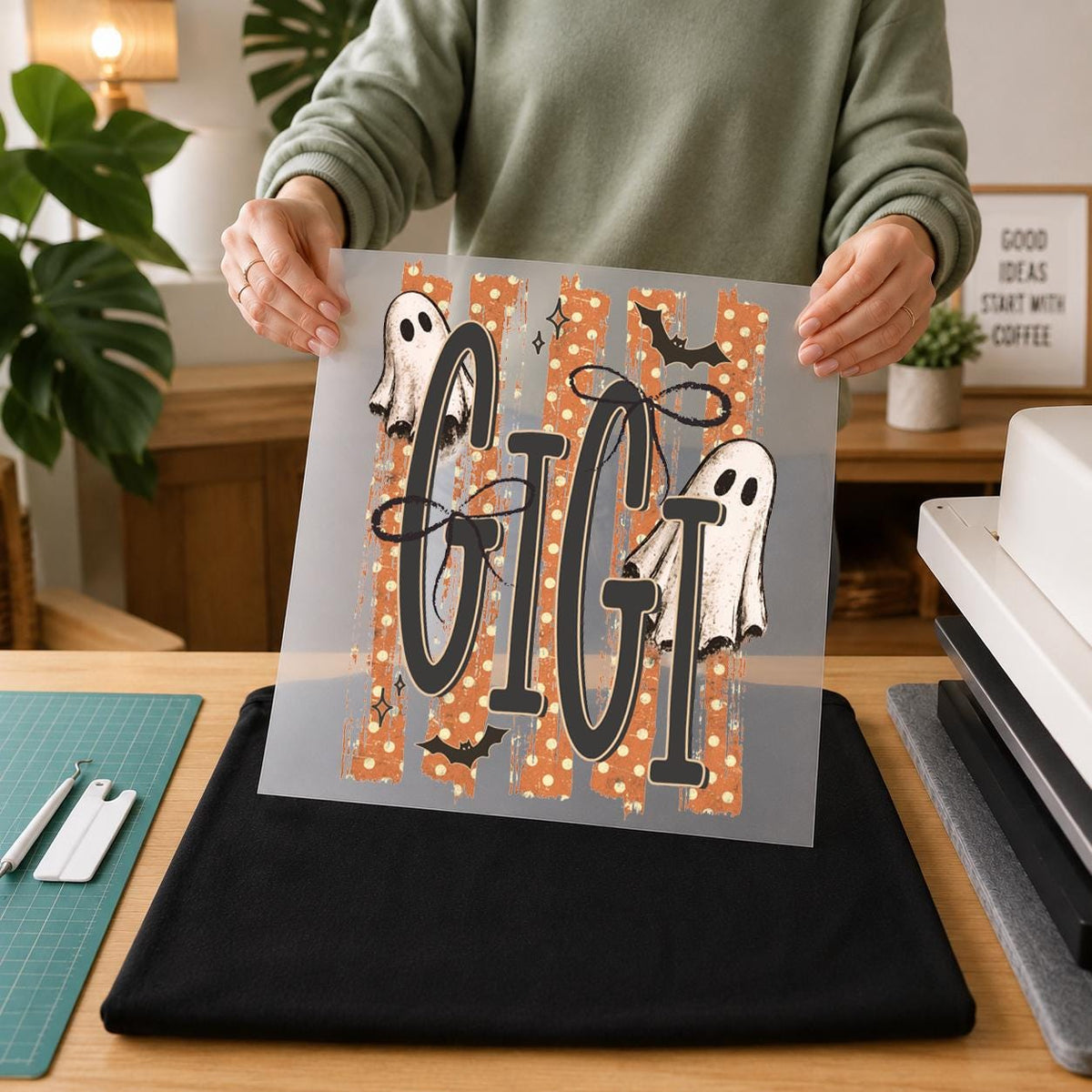 Custom Halloween Mama DTF Transfer – Personalized Mimi Nana Gigi Ghost Heat Transfer