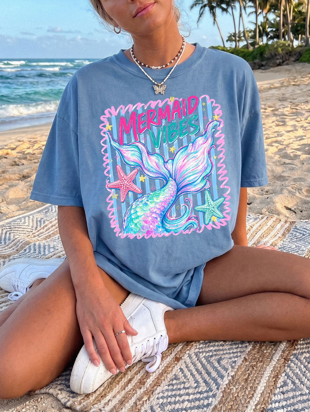 Mermaid Vibes DTF Transfer – Cute Mermaid Tail Heat Transfer