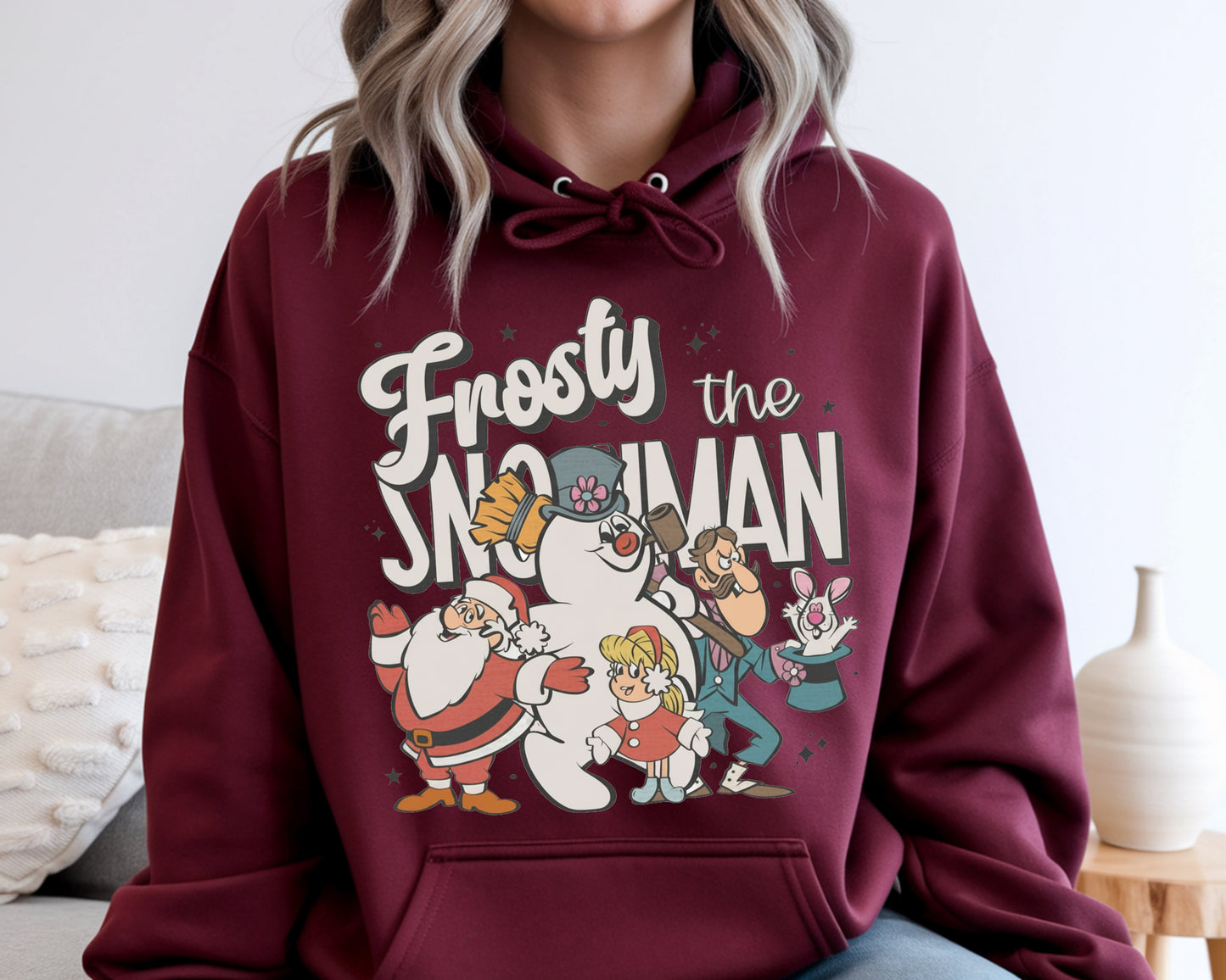 Vintage Frosty The Snowman Christmas Gildan Hoodie