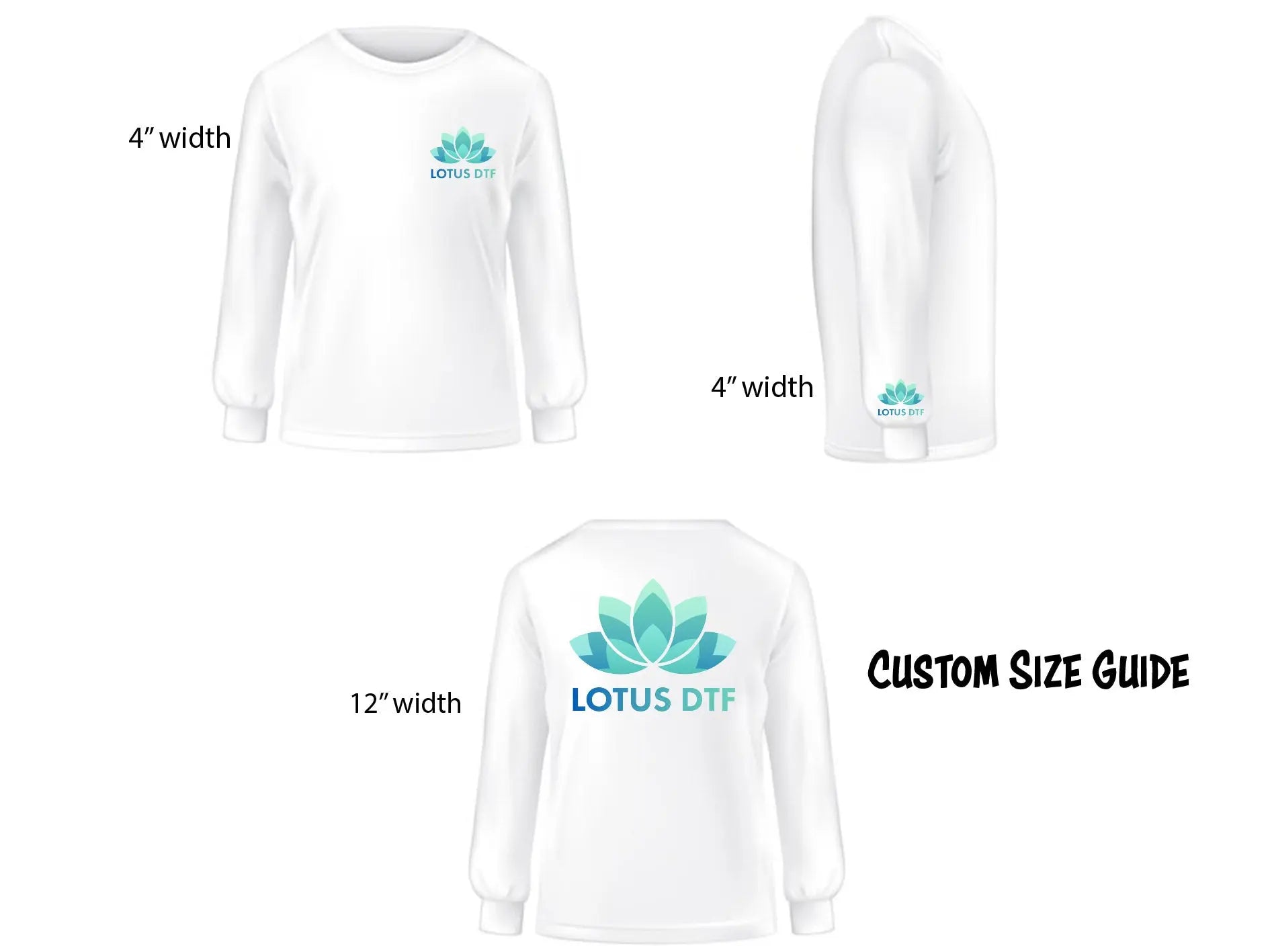 DTF Transfers By Size Lotus DTF