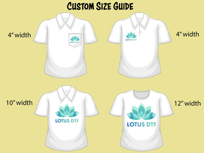 DTF Transfers By Size Lotus DTF
