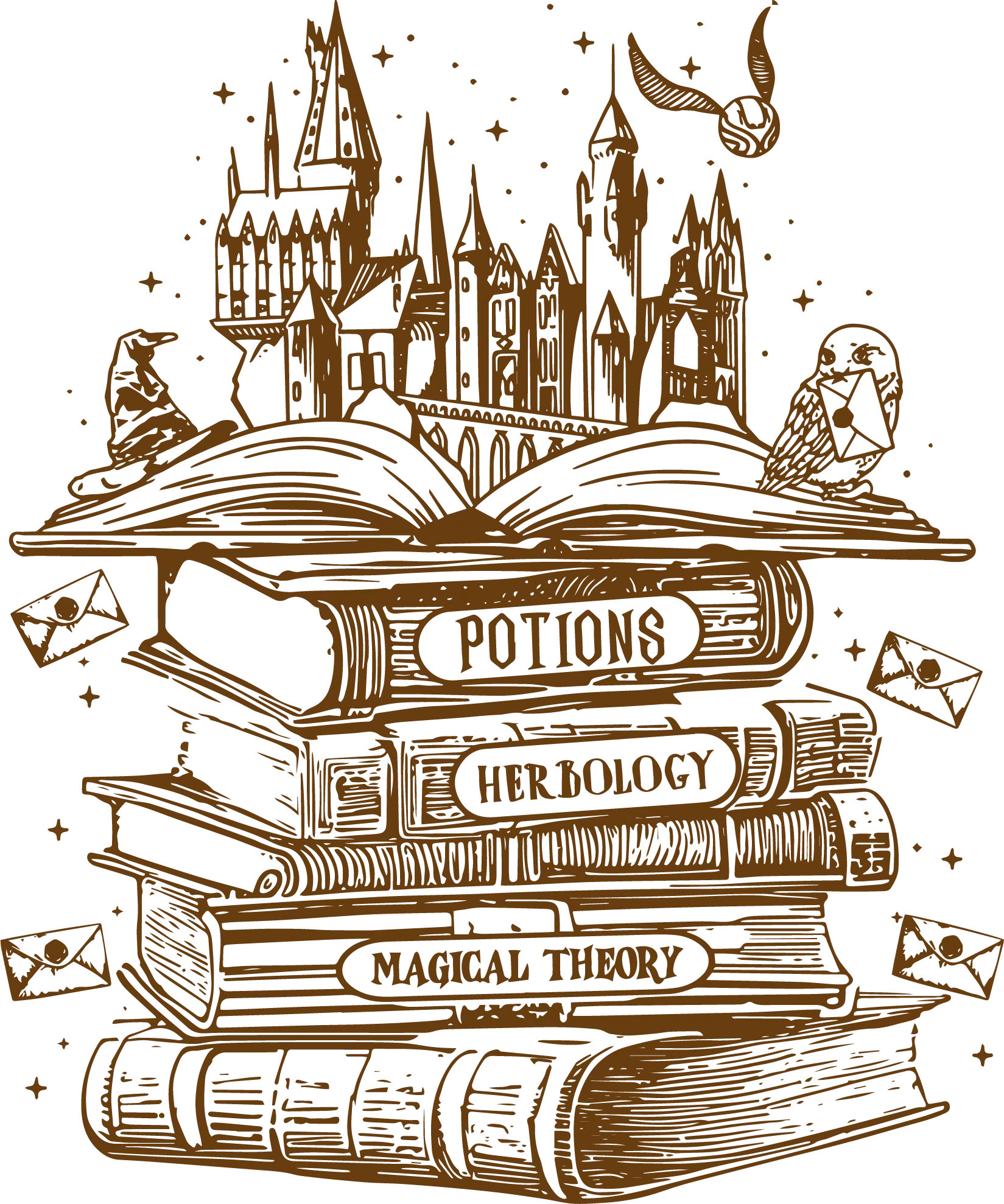 Magical Wizard Castle Books Lotus DTF
