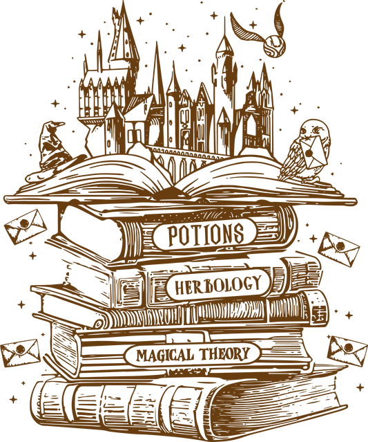 Magical Wizard Castle Books Lotus DTF