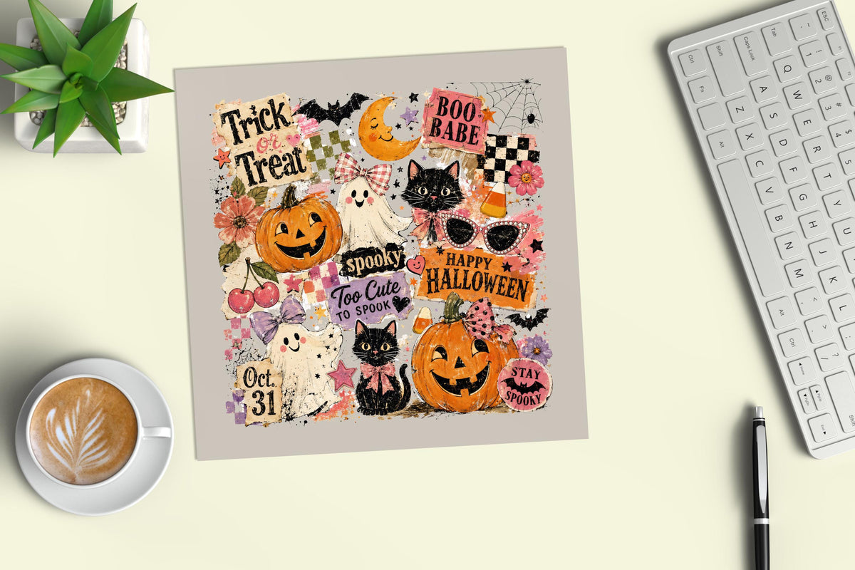 Halloween Cat Ghost DTF Transfer