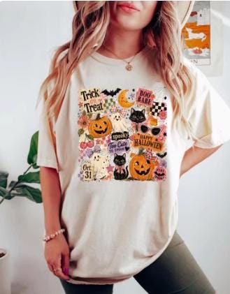 Halloween Cat Ghost DTF Transfer