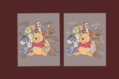 Pooh Friends DTF Transfer Ready To Press