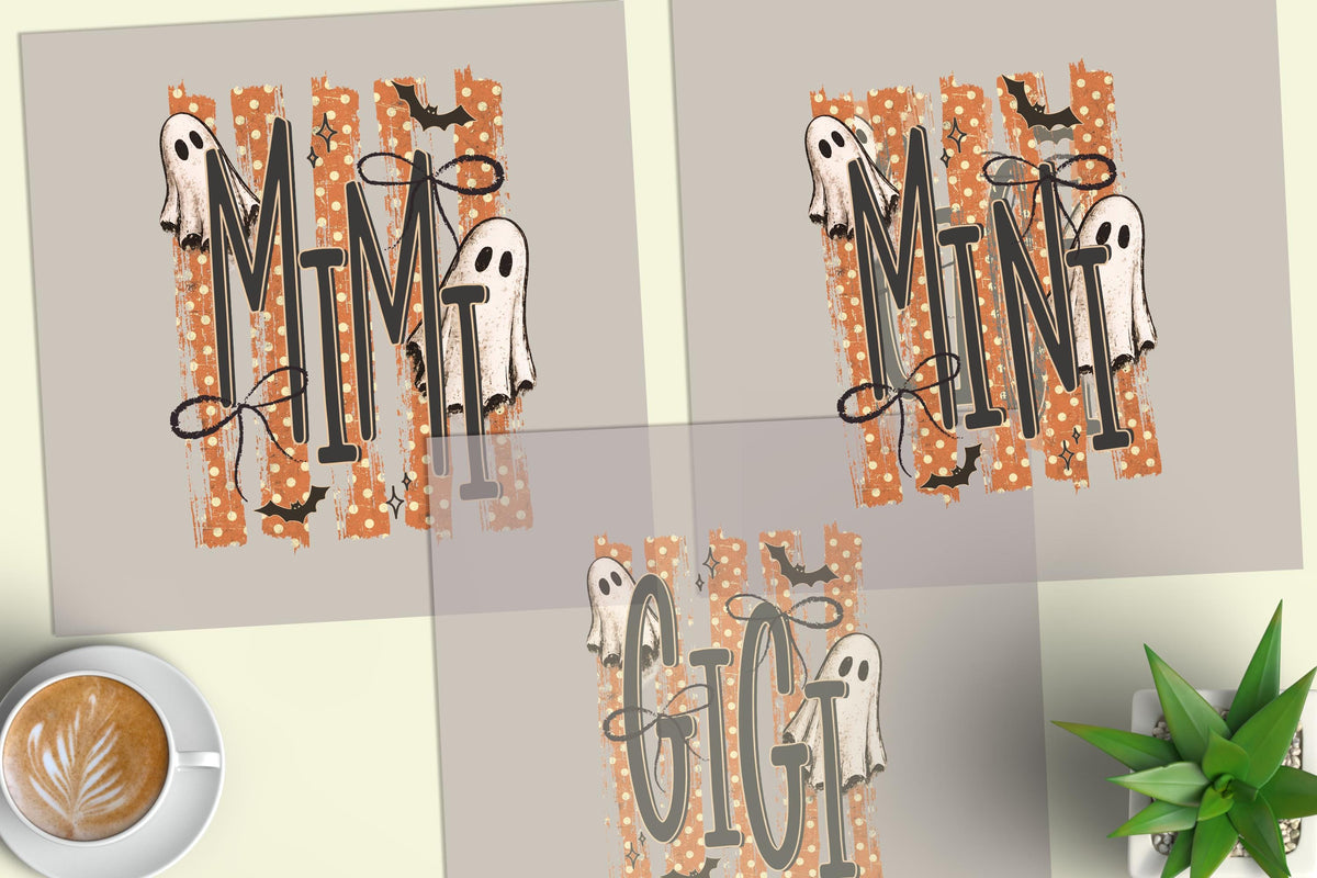Custom Halloween Mama DTF Transfer – Personalized Mimi Nana Gigi Ghost Heat Transfer