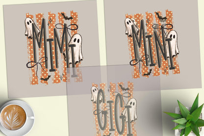 Custom Halloween Mama DTF Transfer – Personalized Mimi Nana Gigi Ghost Heat Transfer