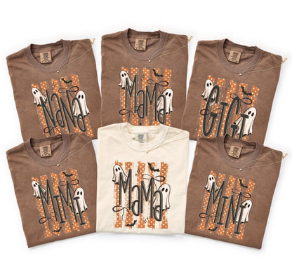 Custom Halloween Mama DTF Transfer – Personalized Mimi Nana Gigi Ghost Heat Transfer