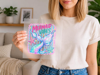 Mermaid Vibes DTF Transfer – Cute Mermaid Tail Heat Transfer