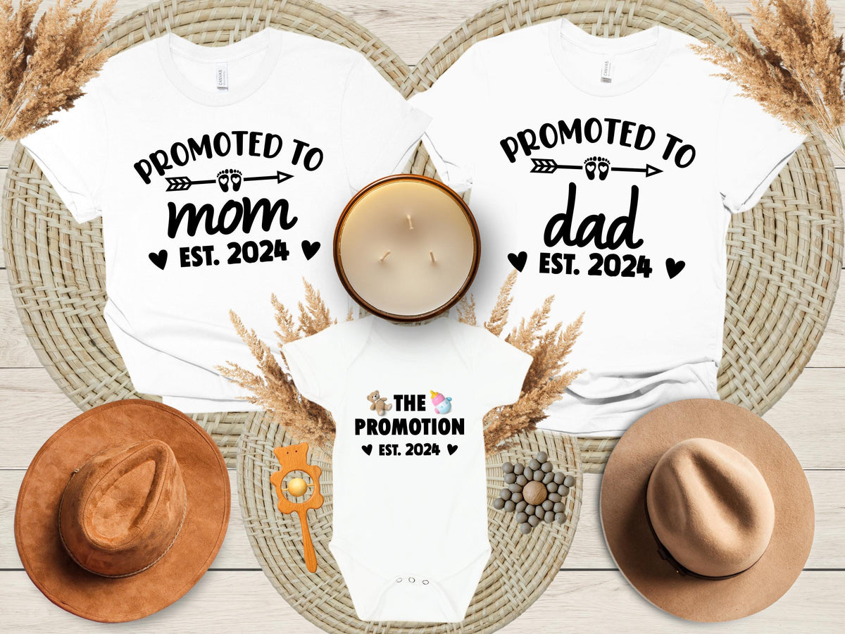 Promoted To Mom Dad DTF Transfer