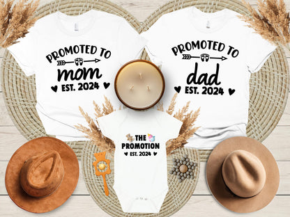 Promoted To Mom Dad DTF Transfer