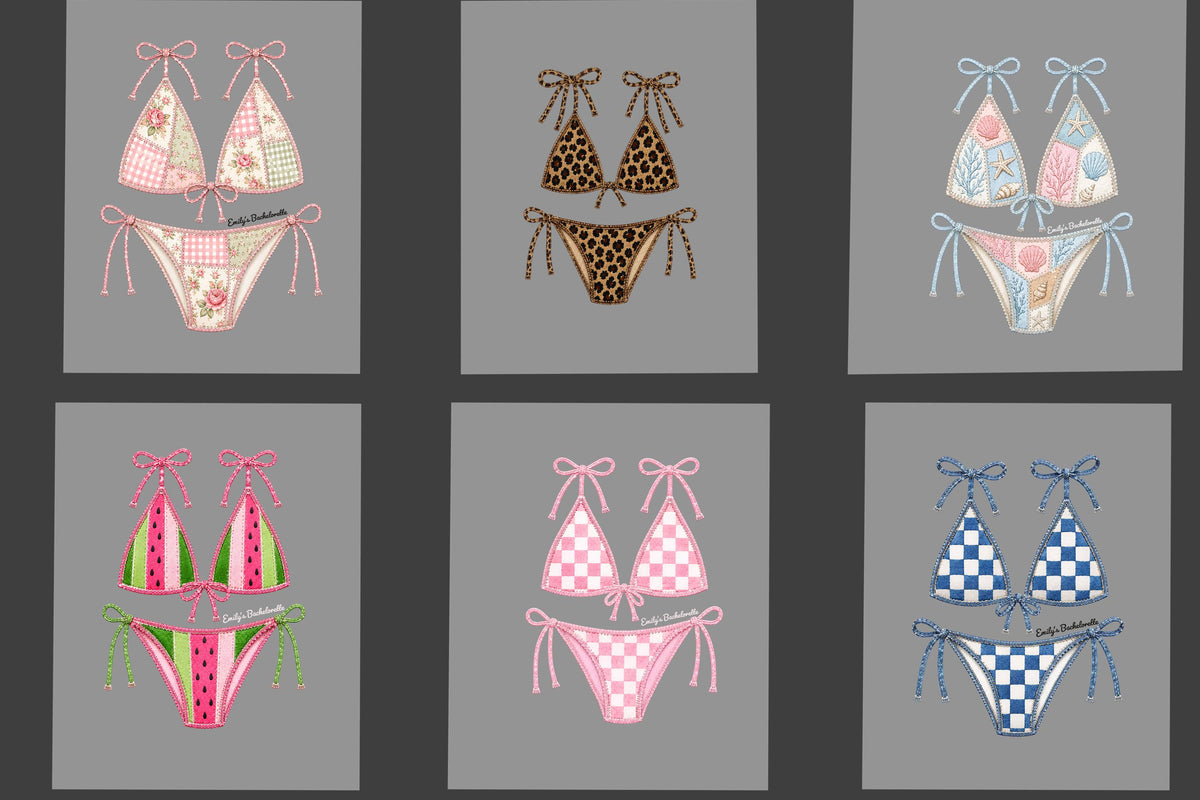 Custom Bikini Bachelorette Beach DTF Transfer Bundle