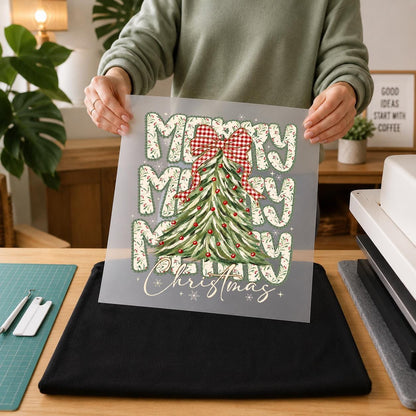 Merry Christmas DTF Transfer – Vintage Holiday Shirt Design