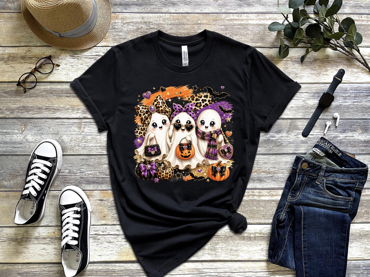 Cute Halloween Ghost DTF Transfer – Glam Spooky Season Shirt Design