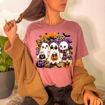 Cute Halloween Ghost DTF Transfer – Glam Spooky Season Shirt Design