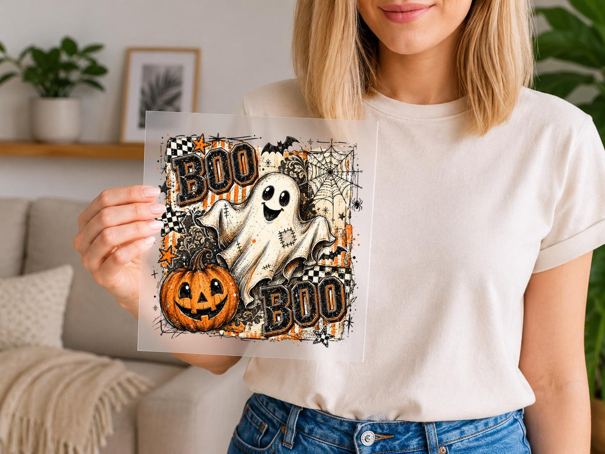 Cute Vintage Halloween Boo Ghost DTF Transfer