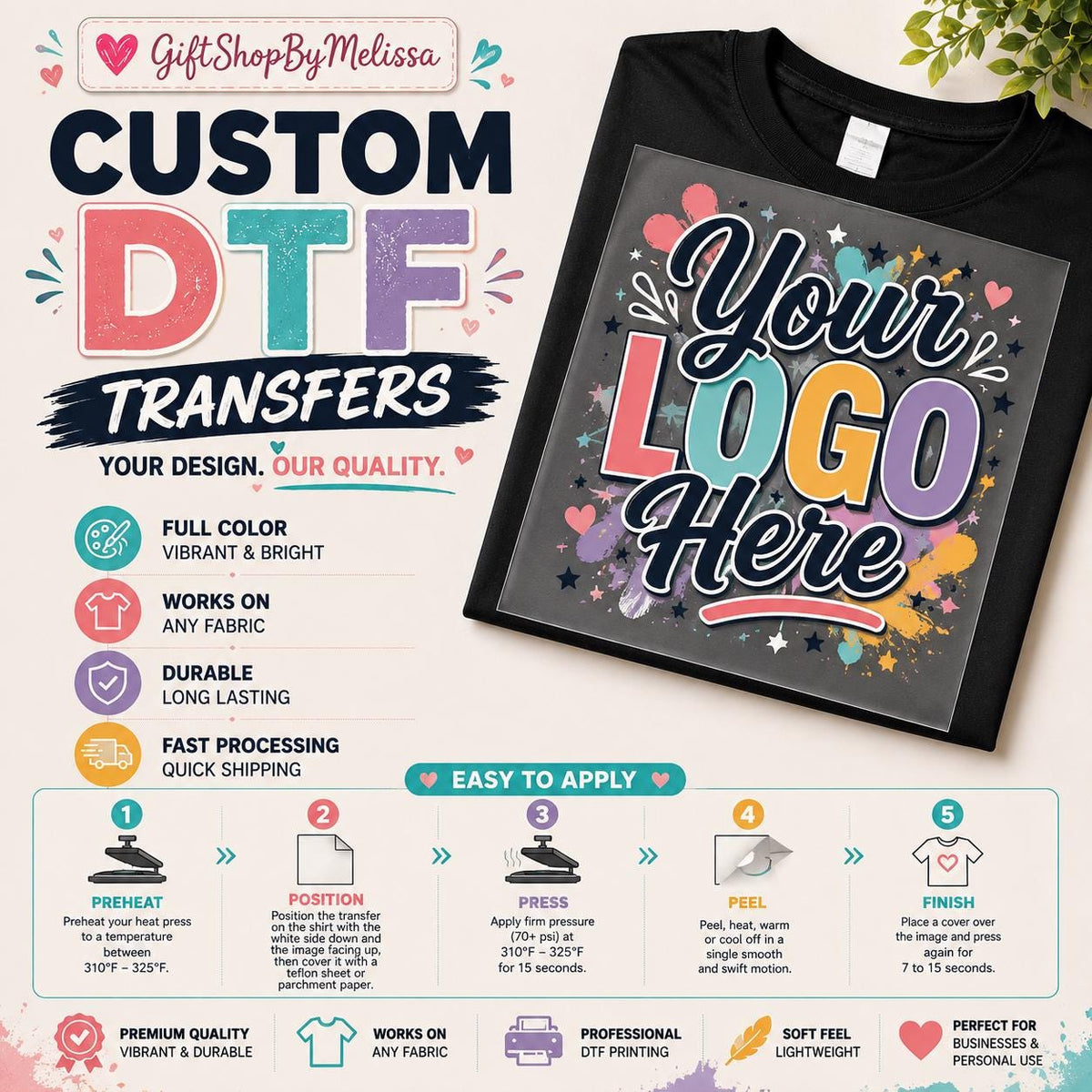 Custom Logo DTF Transfer