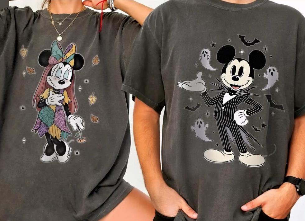 Mickey and Minnie Halloween Couple DTF Transfer