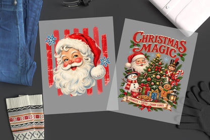 Vintage Santa Christmas DTF Transfer – Christmas Magic Ready to Press