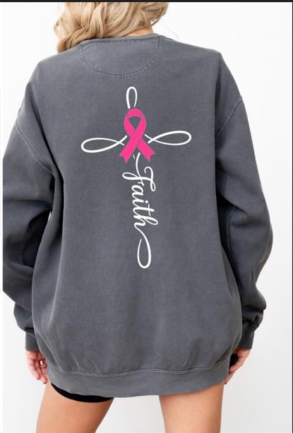 Breast Cancer Awareness Faith Cross DTF Transfer