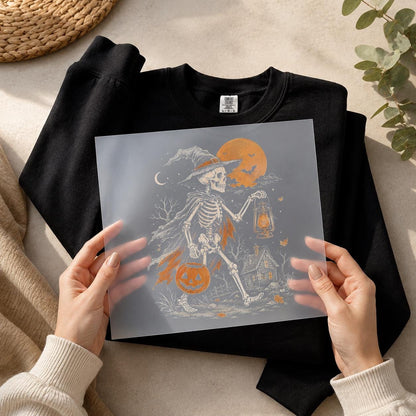Witch Skeleton Halloween DTF Transfer