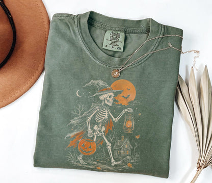 Witch Skeleton Halloween DTF Transfer