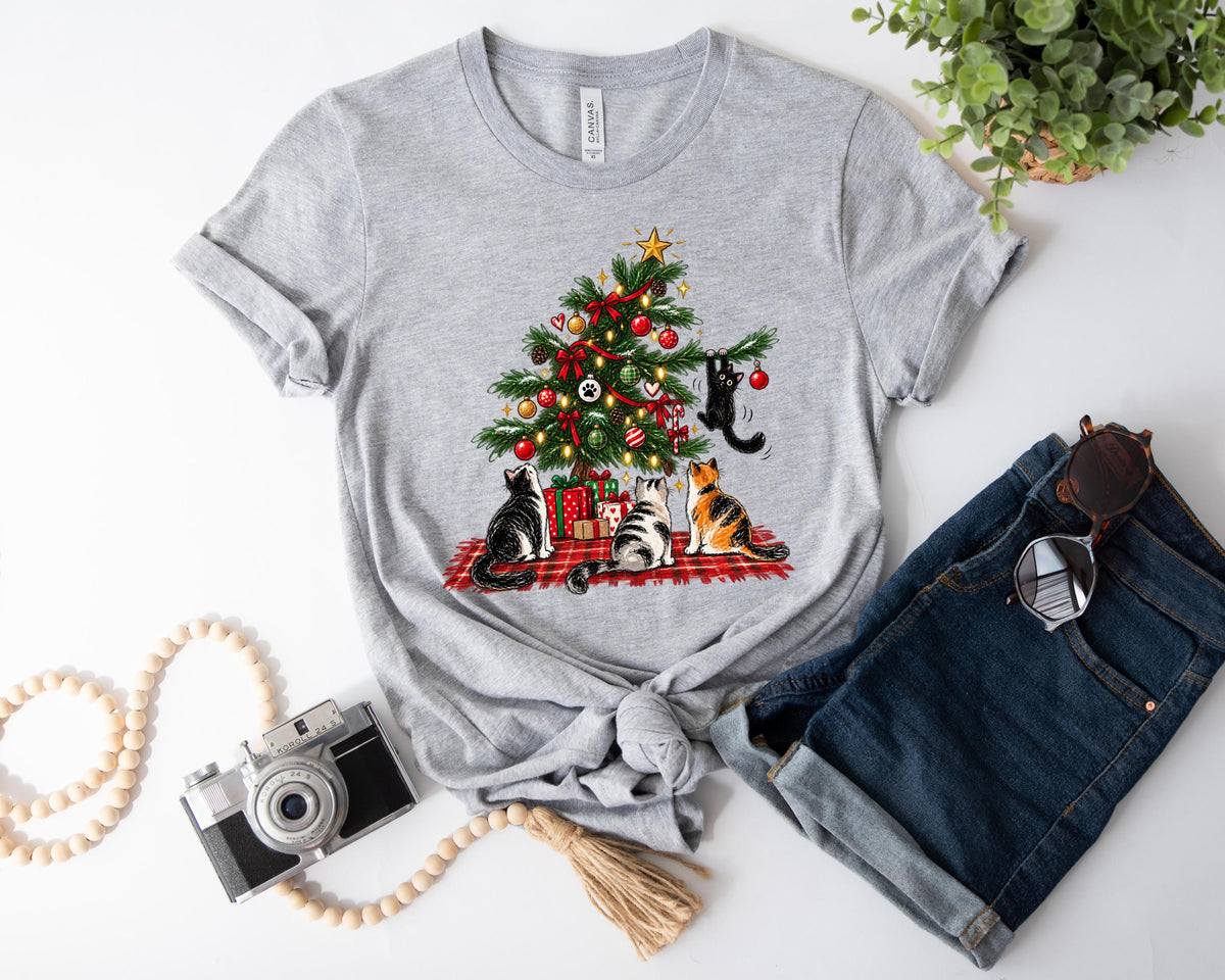 Cat Christmas Tree DTF Transfer