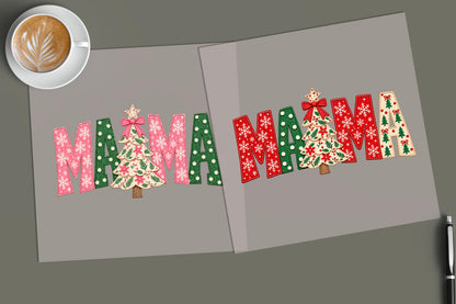 Mama Christmas Tree DTF Transfer