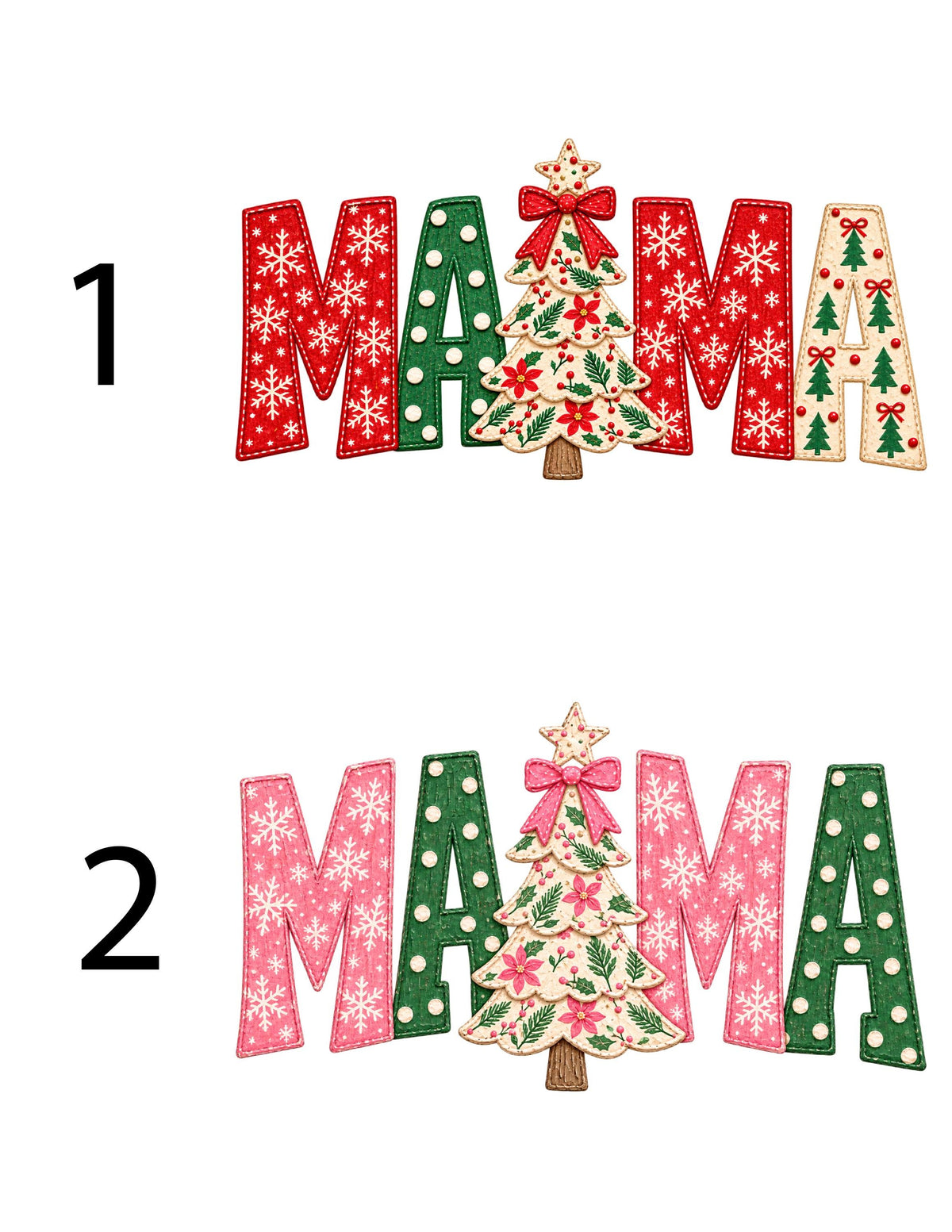 Mama Christmas Tree DTF Transfer