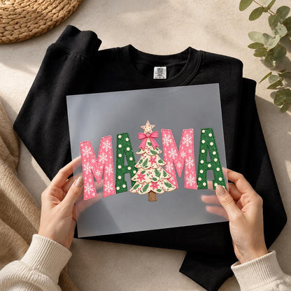 Mama Christmas Tree DTF Transfer