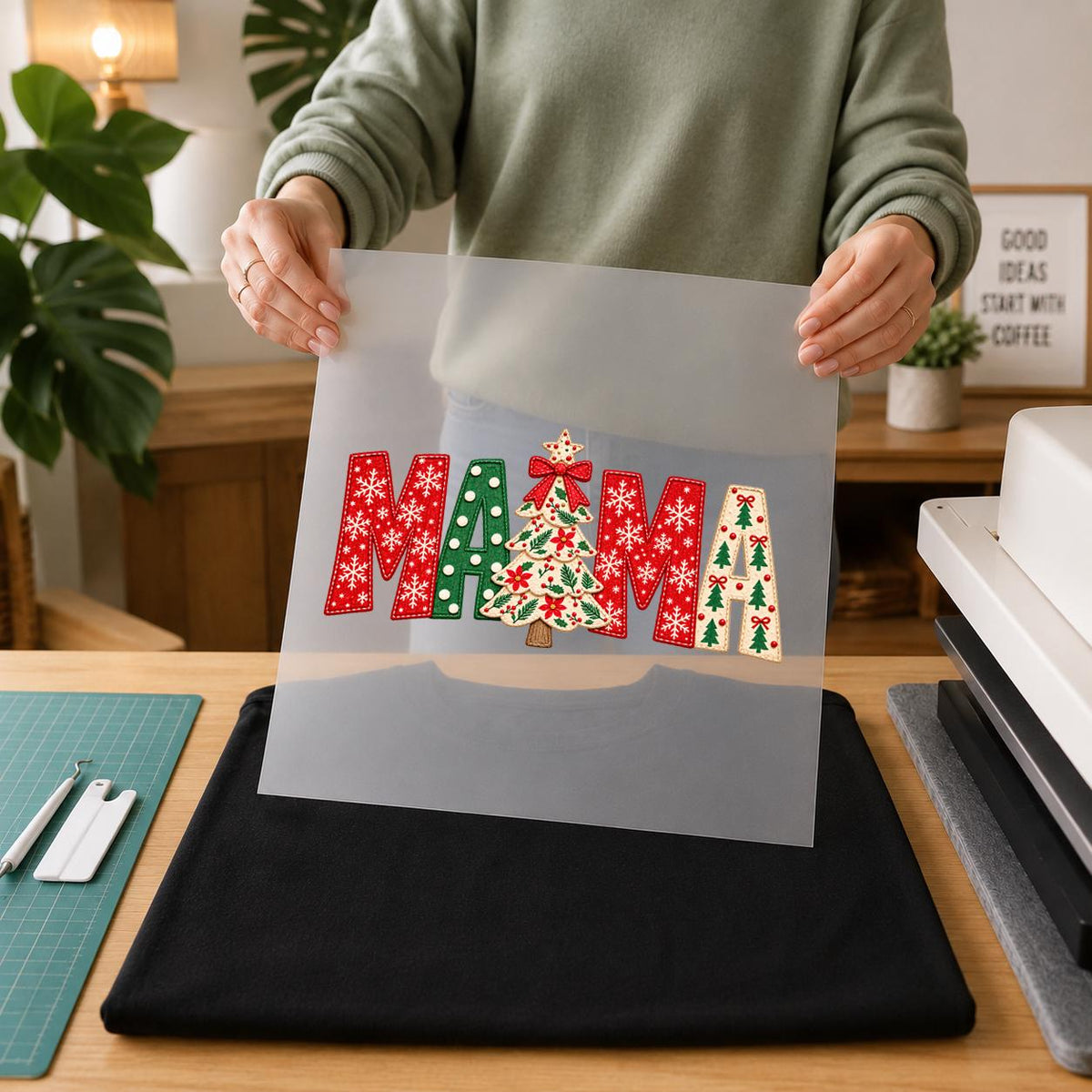 Mama Christmas Tree DTF Transfer