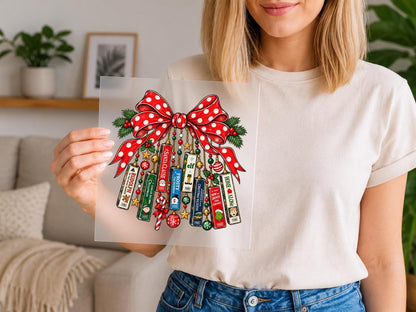 Christmas Movie Bow DTF Transfer