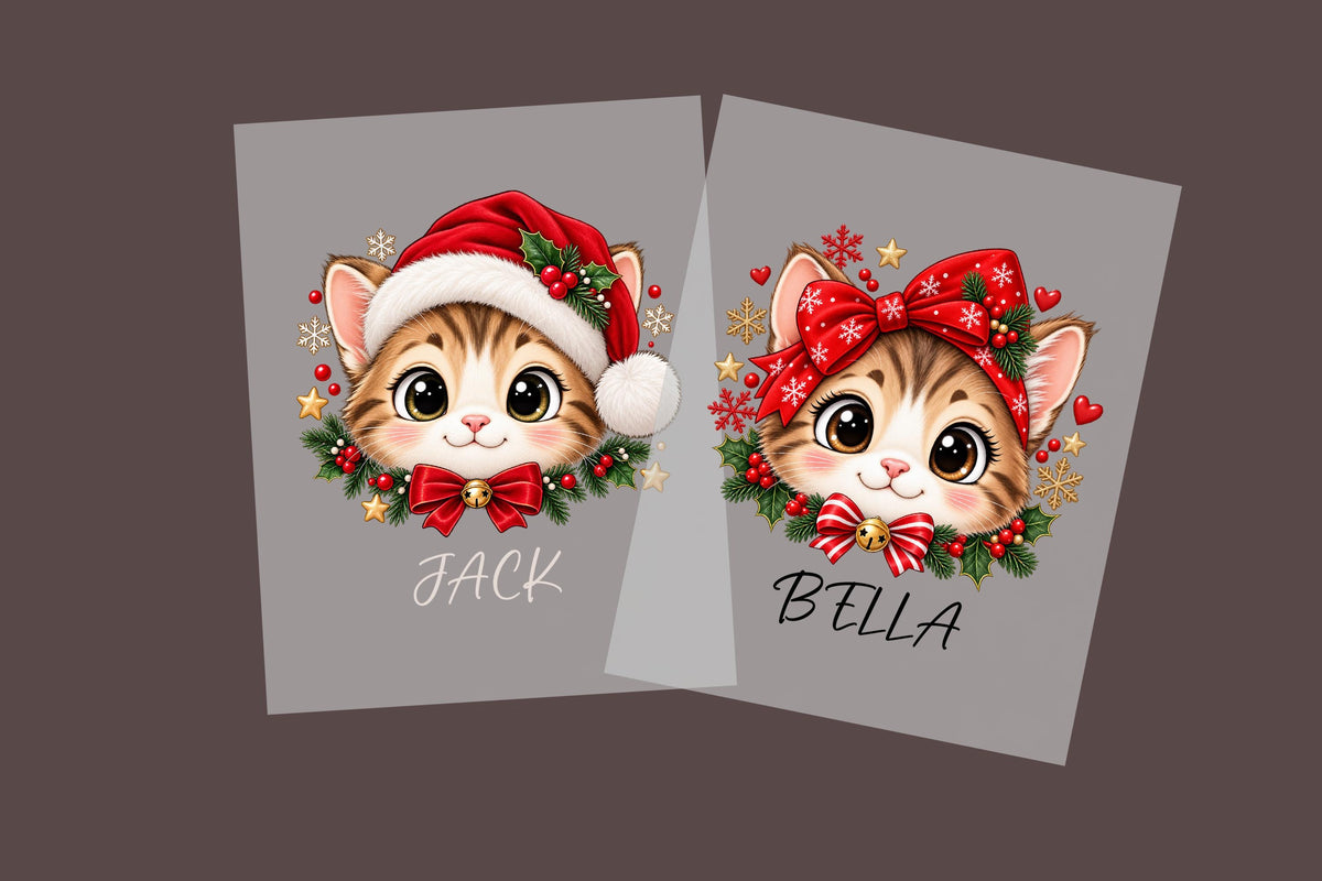 Custom Christmas Cat DTF Transfer