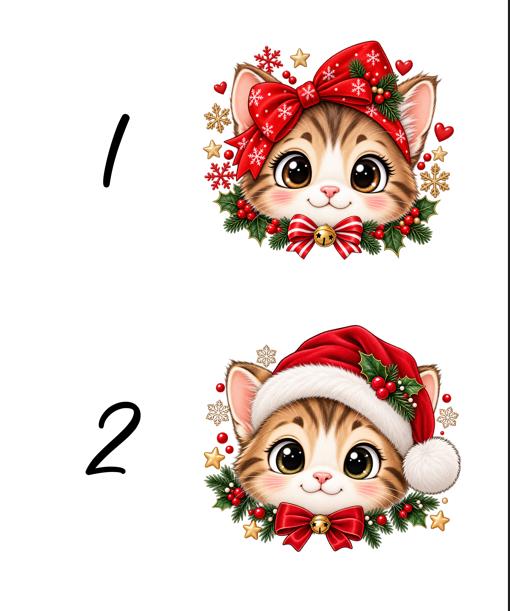 Custom Christmas Cat DTF Transfer